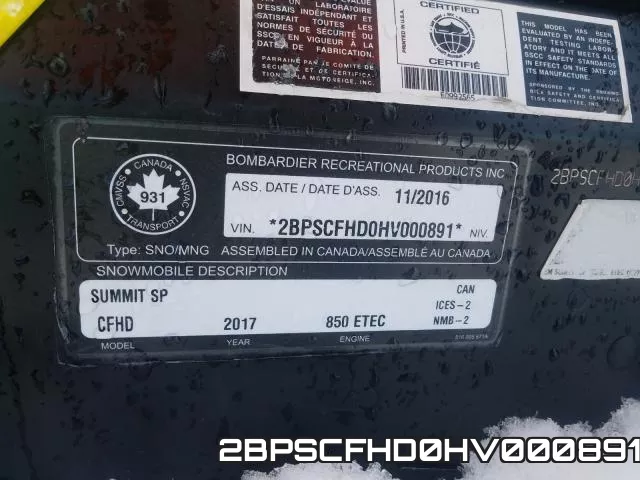 2BPSCFHD0HV000891 фото 2
