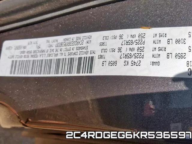 2C4RDGEG6KR536597 фото 2