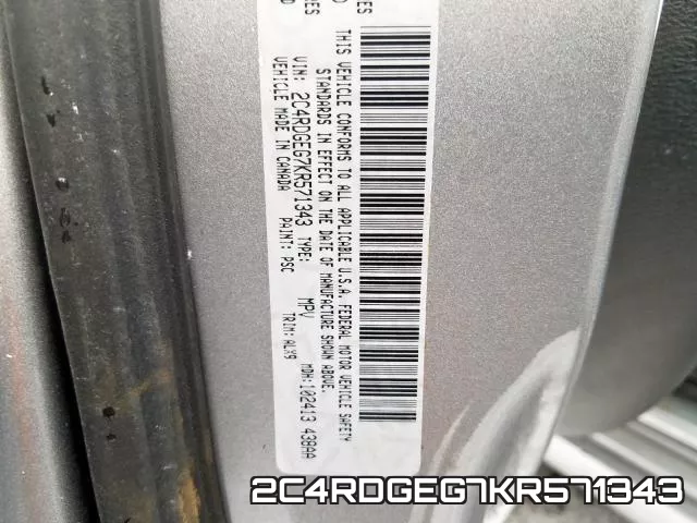 2C4RDGEG7KR571343 фото 2