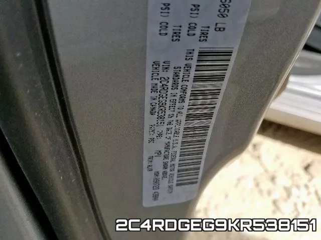 2C4RDGEG9KR538151 фото 2