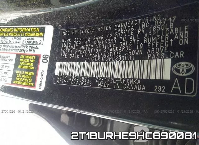 2T1BURHE9HC890081 фото 10