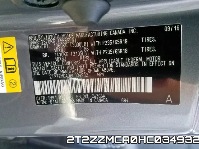 2T2ZZMCA0HC034932 фото 2
