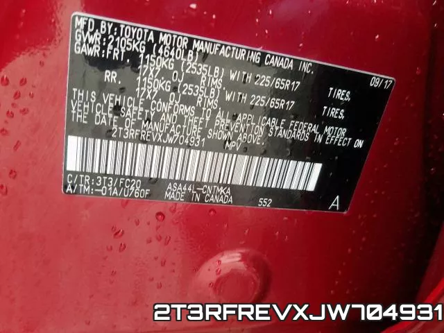 2T3RFREVXJW704931 фото 2