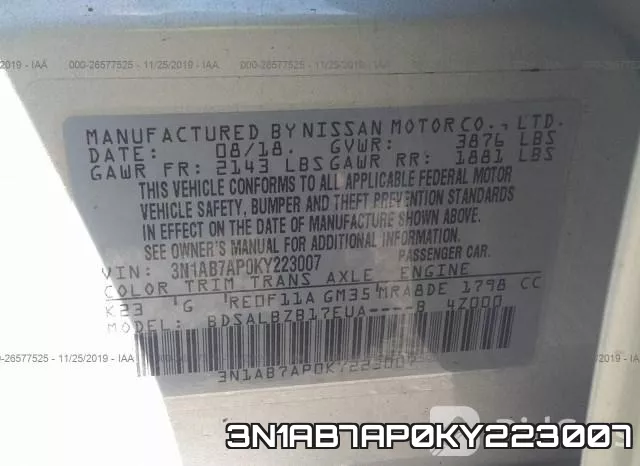 3N1AB7AP0KY223007 фото 10