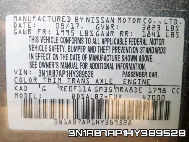 3N1AB7AP1HY389528 фото 2