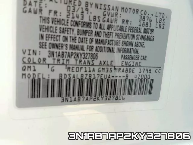 3N1AB7AP2KY327806 фото 2