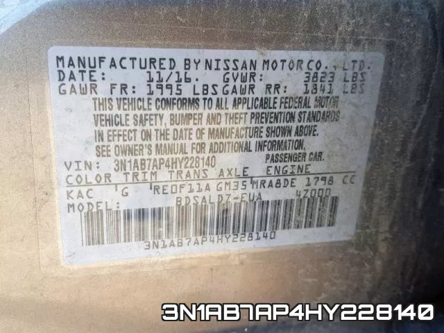 3N1AB7AP4HY228140 фото 2
