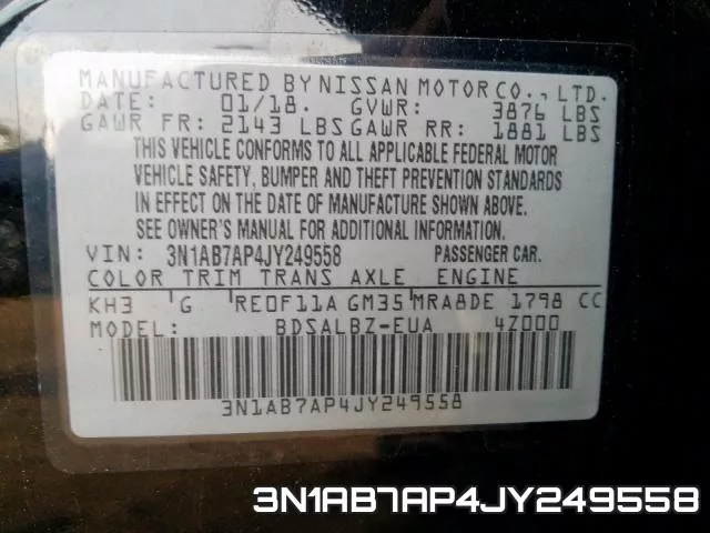 3N1AB7AP4JY249558 фото 2