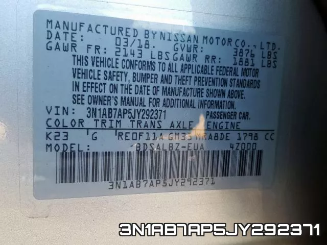 3N1AB7AP5JY292371 фото 2