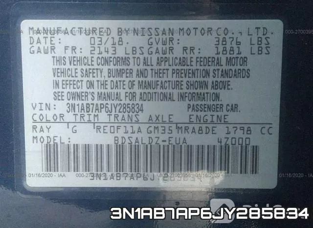 3N1AB7AP6JY285834 фото 10