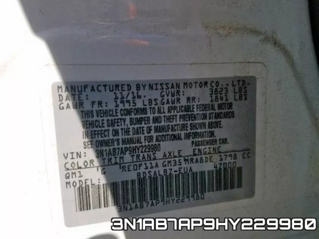 3N1AB7AP9HY229980 фото 2