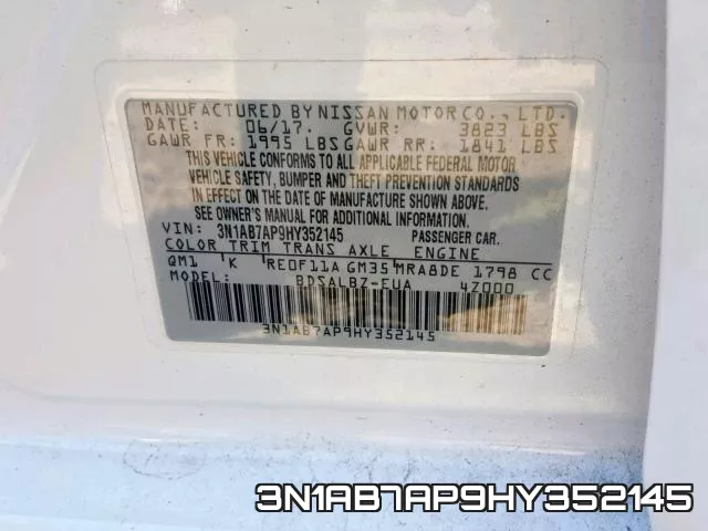 3N1AB7AP9HY352145 фото 2