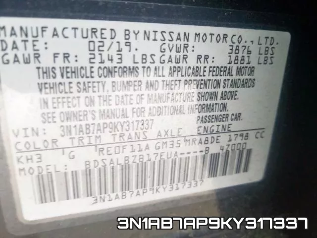 3N1AB7AP9KY317337 фото 2