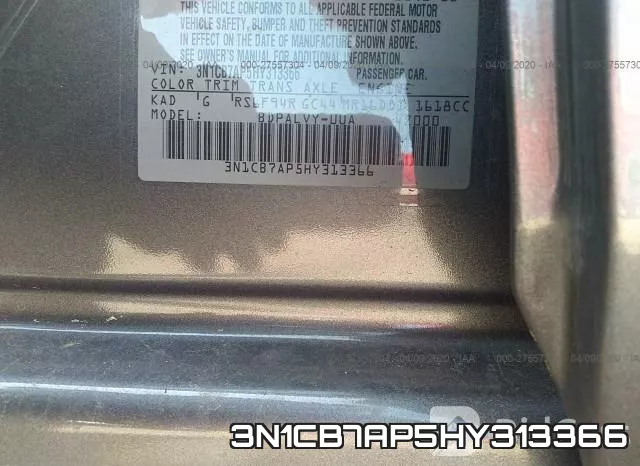 3N1CB7AP5HY313366 фото 10
