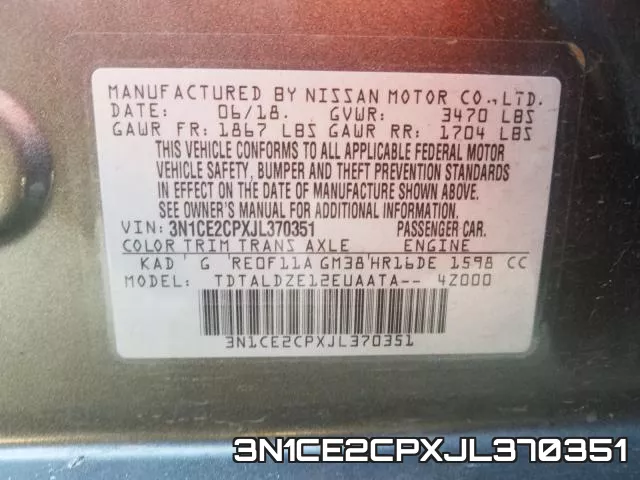 3N1CE2CPXJL370351 фото 2