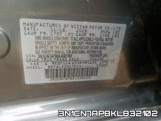 3N1CN7AP8KL832102 фото 2
