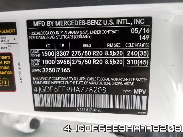 4JGDF6EE9HA778208 фото 2