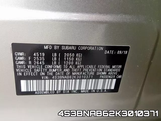 4S3BNAB62K3010371 фото 2