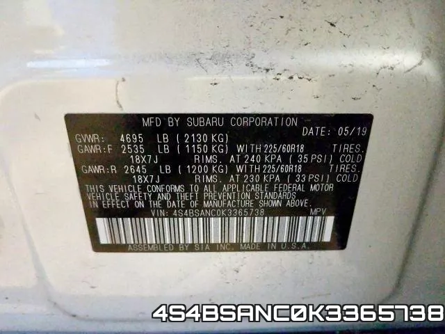 4S4BSANC0K3365738 фото 2