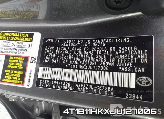 4T1B11HKXJU127006 фото 10