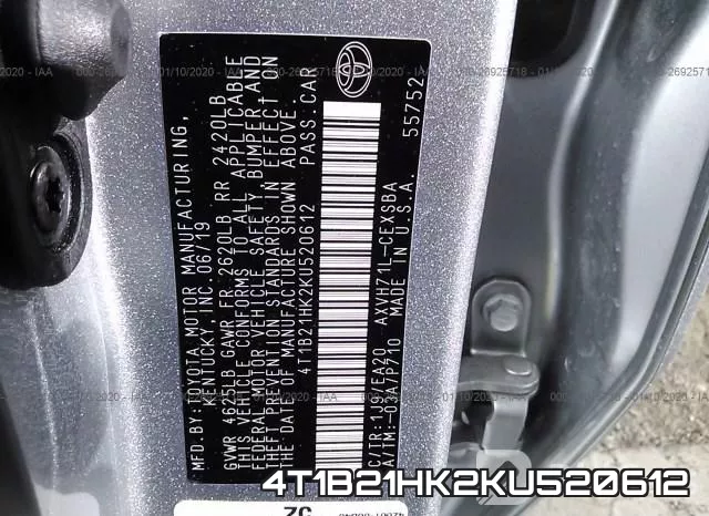 4T1B21HK2KU520612 фото 10
