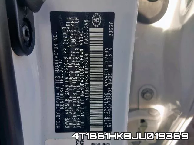 4T1B61HK8JU019369 фото 2