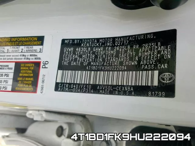 4T1BD1FK9HU222094 фото 2