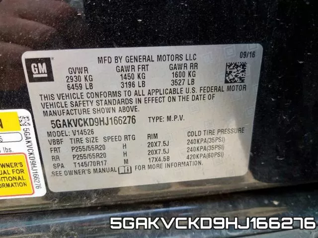 5GAKVCKD9HJ166276 фото 2