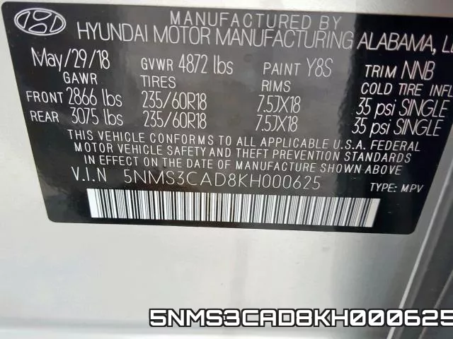 5NMS3CAD8KH000625 фото 2