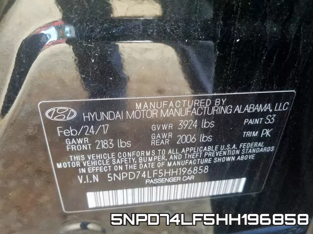 5NPD74LF5HH196858 фото 2