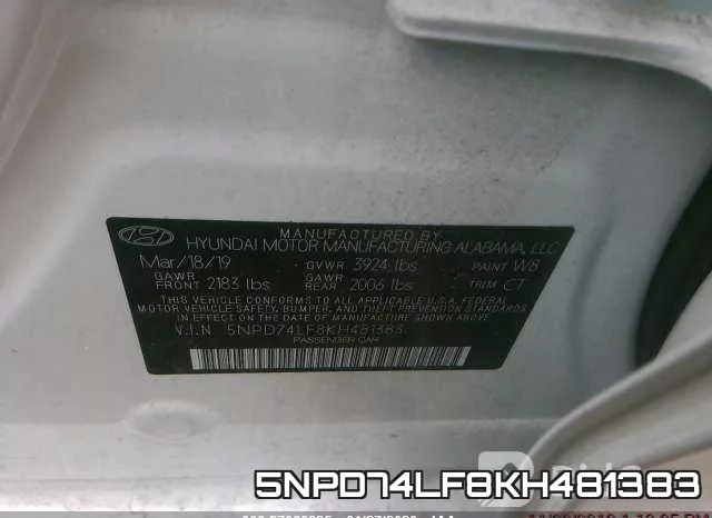 5NPD74LF8KH481383 фото 10