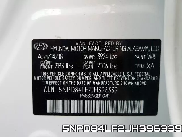 5NPD84LF2JH396339 фото 2