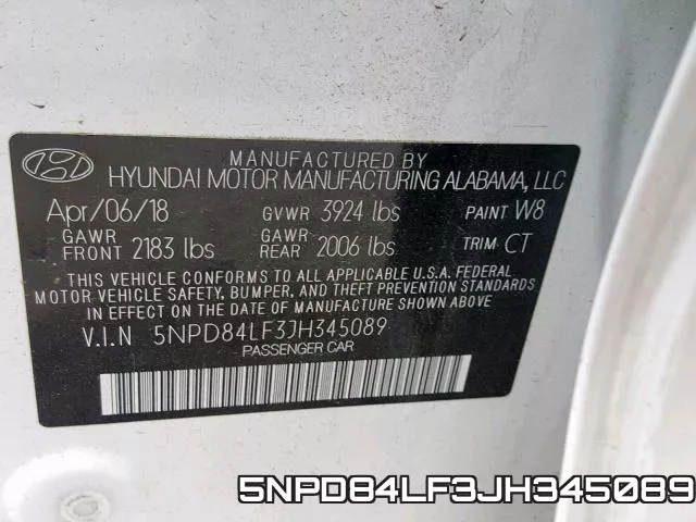 5NPD84LF3JH345089 фото 2