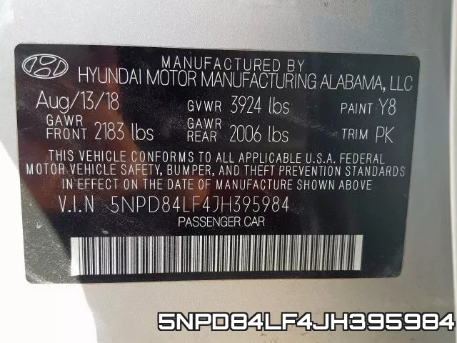 5NPD84LF4JH395984 фото 2