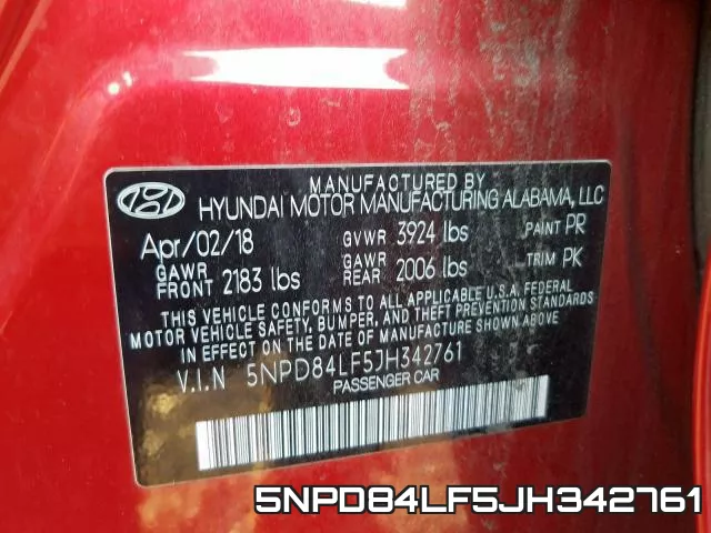 5NPD84LF5JH342761 фото 2