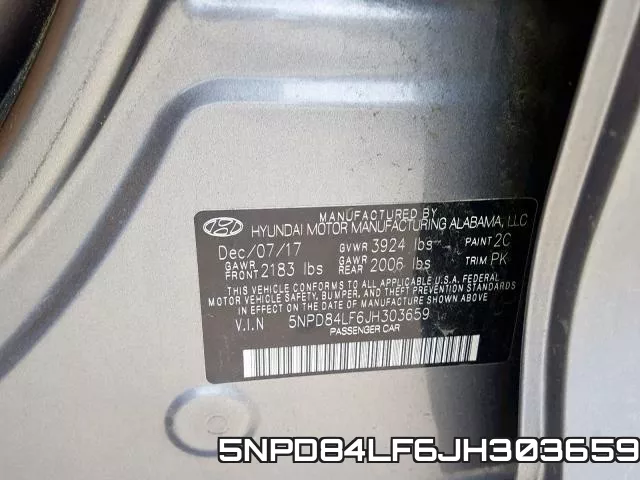 5NPD84LF6JH303659 фото 2