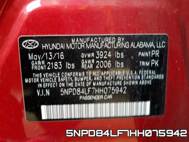 5NPD84LF7HH075942 фото 2