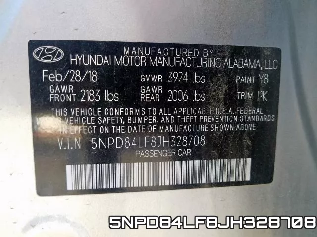 5NPD84LF8JH328708 фото 2