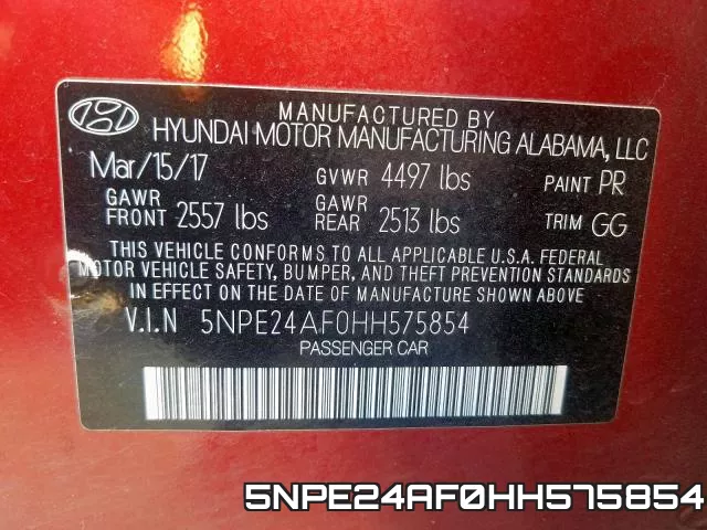 5NPE24AF0HH575854 фото 2