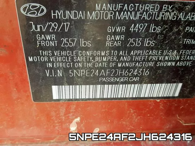 5NPE24AF2JH624316 фото 2