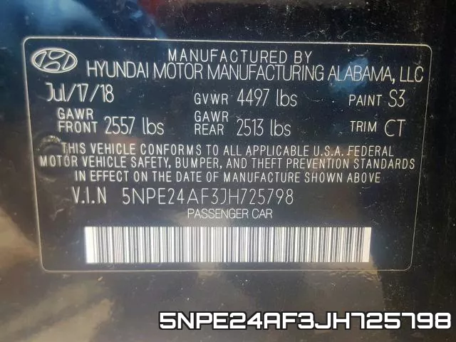5NPE24AF3JH725798 фото 2