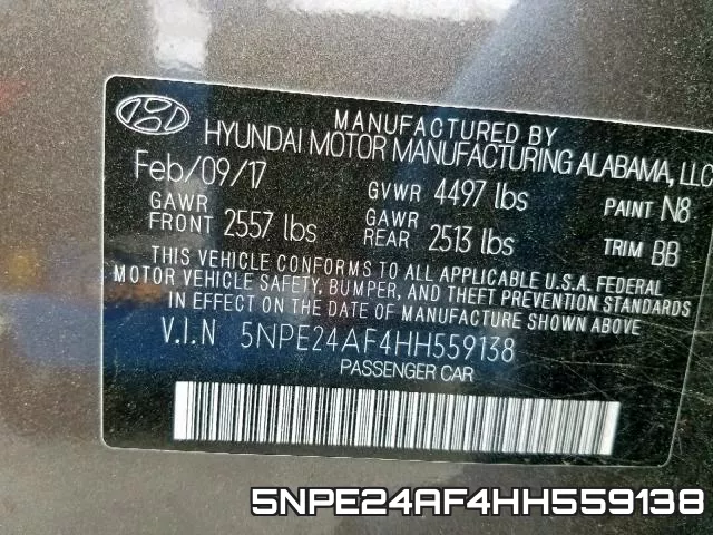 5NPE24AF4HH559138 фото 2