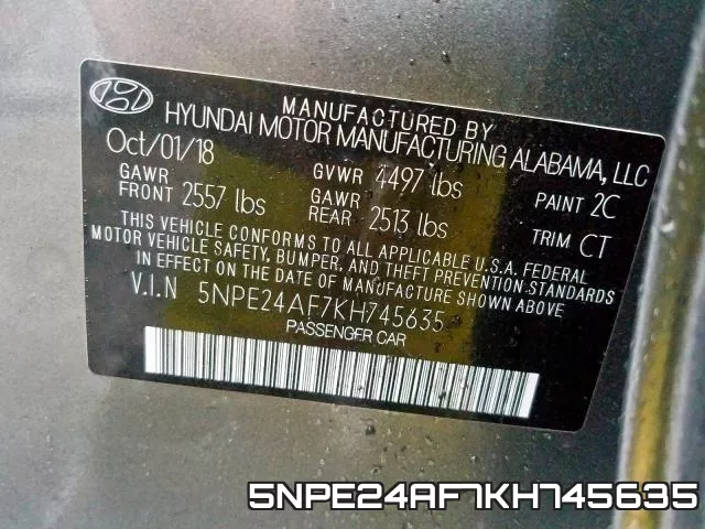 5NPE24AF7KH745635 фото 2