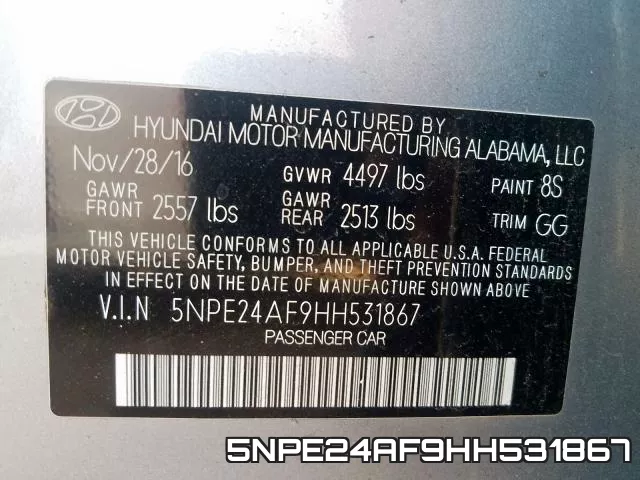 5NPE24AF9HH531867 фото 2