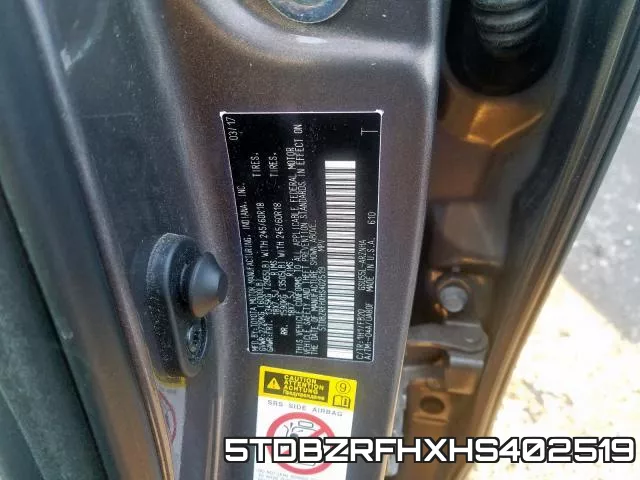5TDBZRFHXHS402519 фото 2