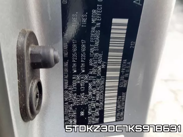 5TDKZ3DC7KS978631 фото 2