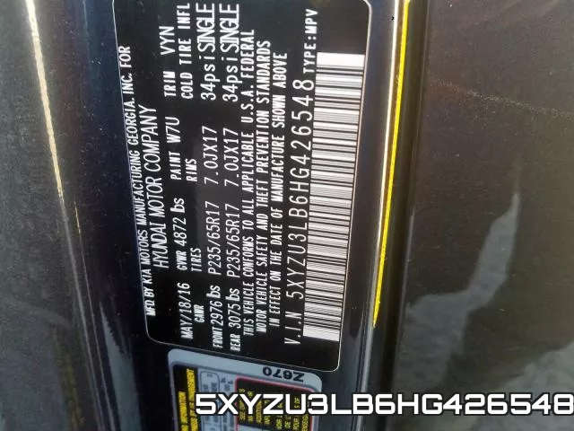 5XYZU3LB6HG426548 фото 2