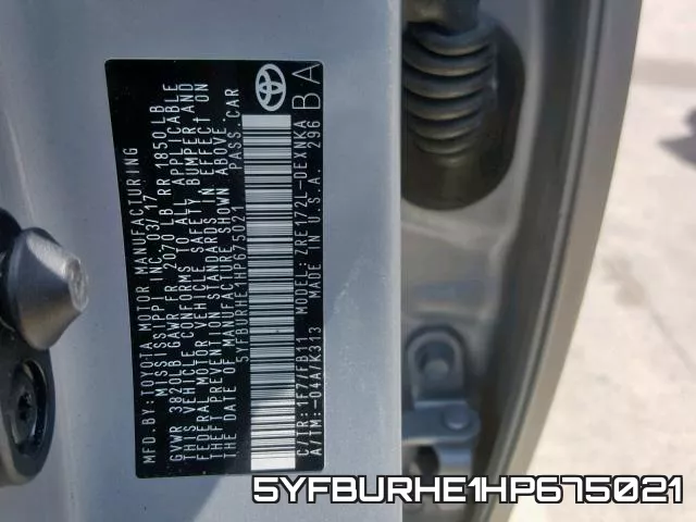 5YFBURHE1HP675021 фото 2