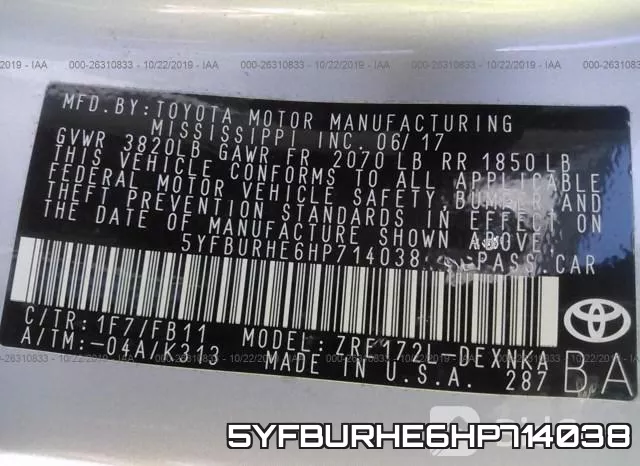 5YFBURHE6HP714038 фото 10