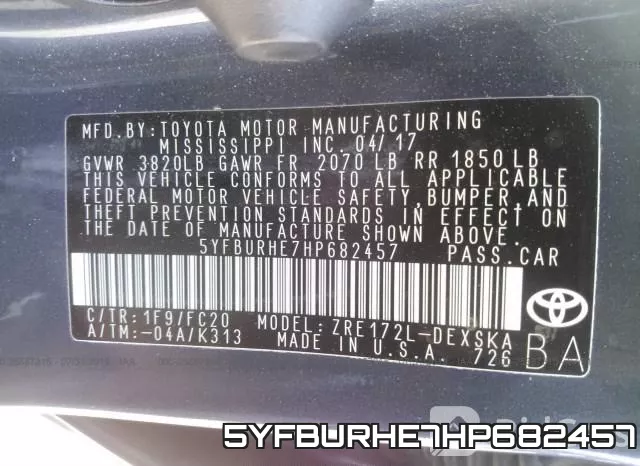 5YFBURHE7HP682457 фото 10